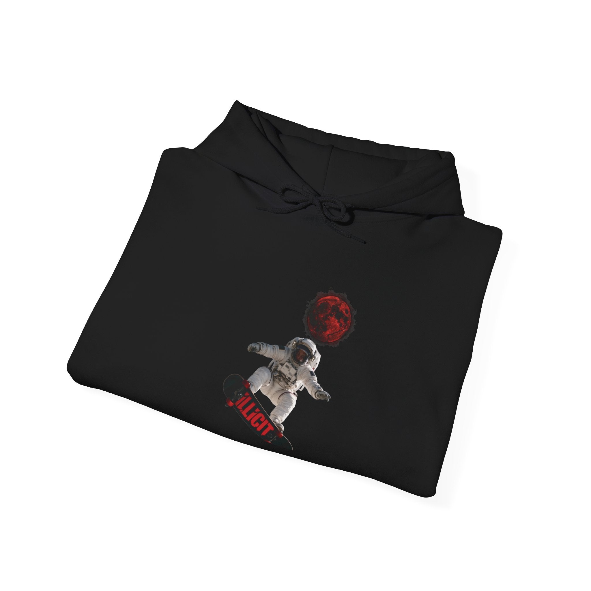 Skateboarding Space cowboy  Hoodie – Moon landing Skater Graphic Pullover
